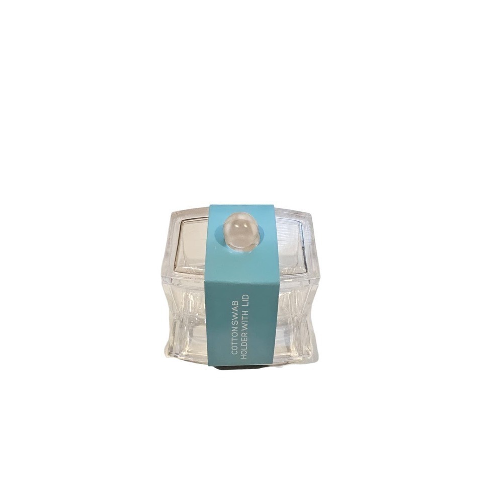 Clear plasric Cotton swab Qtip countertop holder